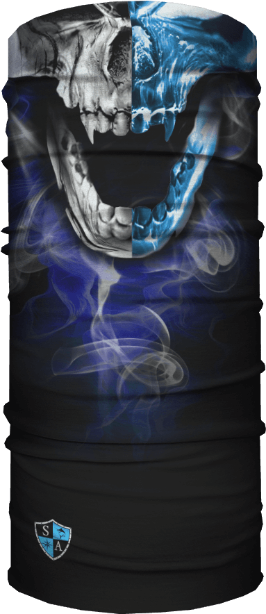 Half & Half Skull - Hoo-rag オリジナル マルチバンダナ チャコール Hrs01 (1000x1000), Png Download