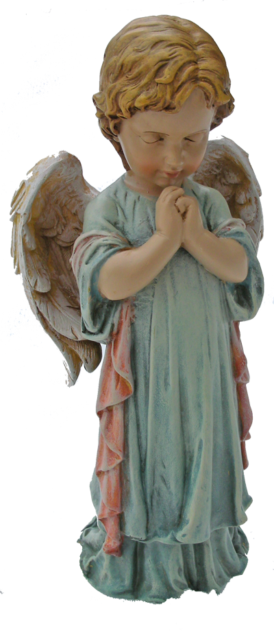 12" Spring Praying Angel - Statue (400x920), Png Download
