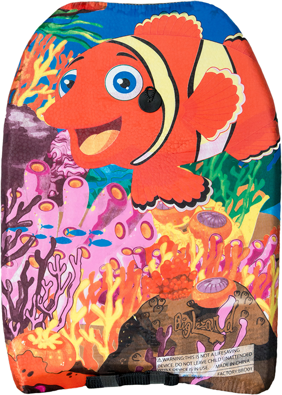 Kids Happy Clownfish Body Boogie Board, $10 - Zeckos Clown Fish In Coral Reef Print Body Board 33 (648x856), Png Download