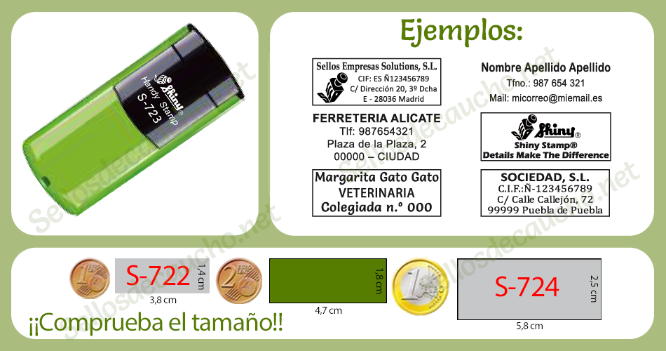 Ejemplos De Sello De Bolsillo Shiny S-723 (950x500), Png Download