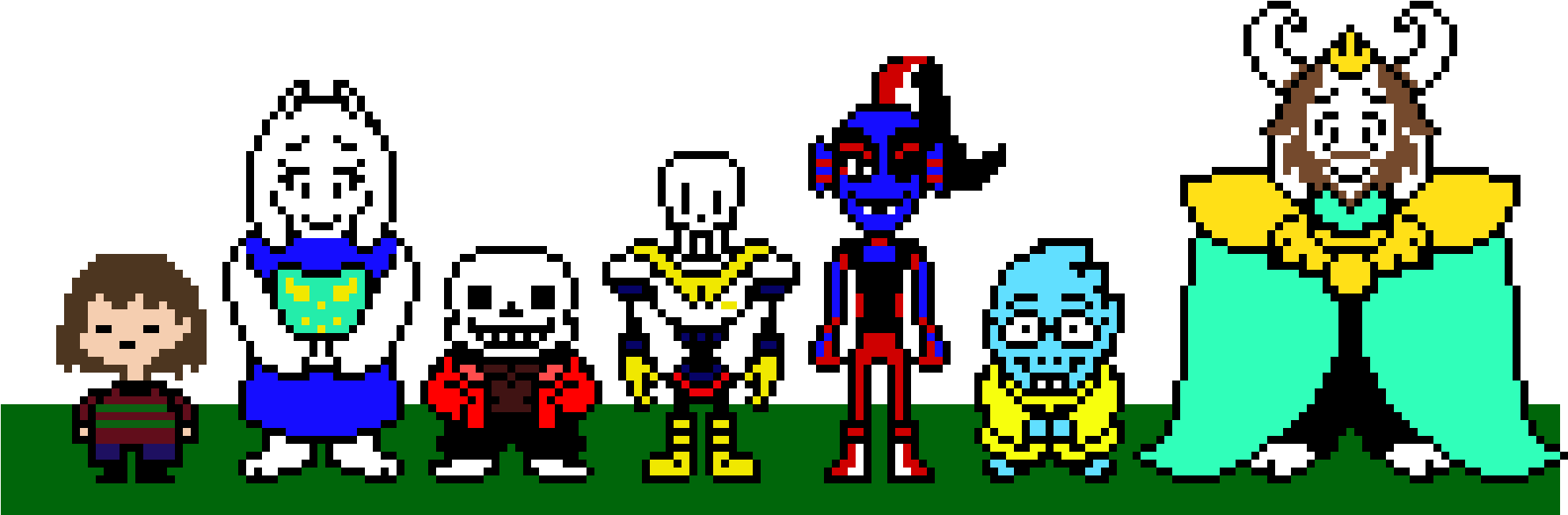 Undertale Family - Undertale Photo Pixel Family (2090x700), Png Download