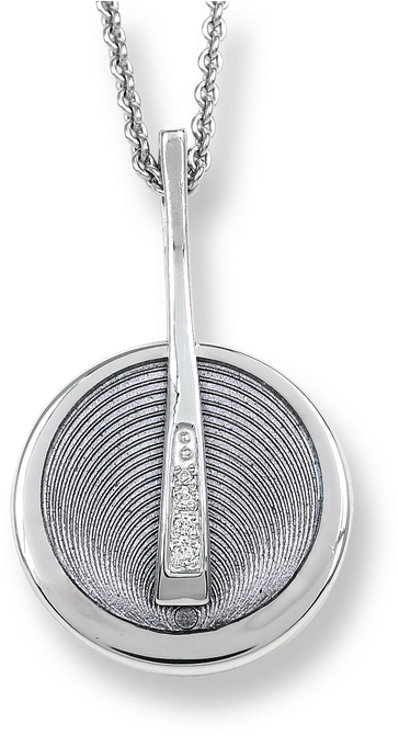 Nicole Barr Designs Sterling Silver Circle Necklace-gray - Sterling Silver And Diamond Grey Necklace (800x800), Png Download