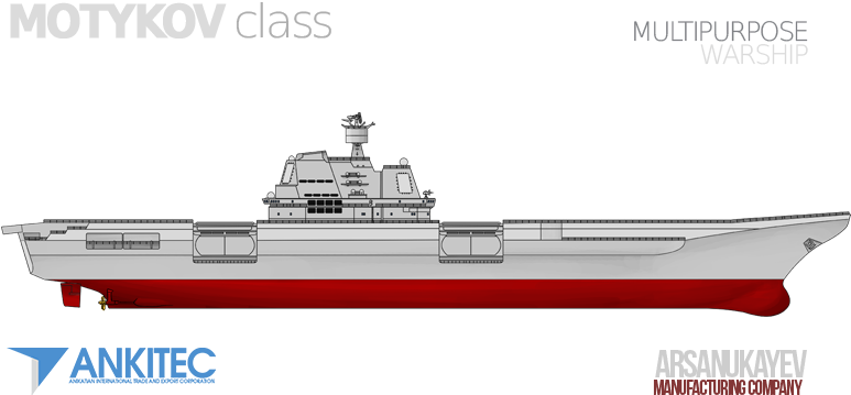 Arsanukayev Manufacturing Company Motykov Class A Multipurpose - Unbuilt Aircraft Carrier Plans (800x400), Png Download
