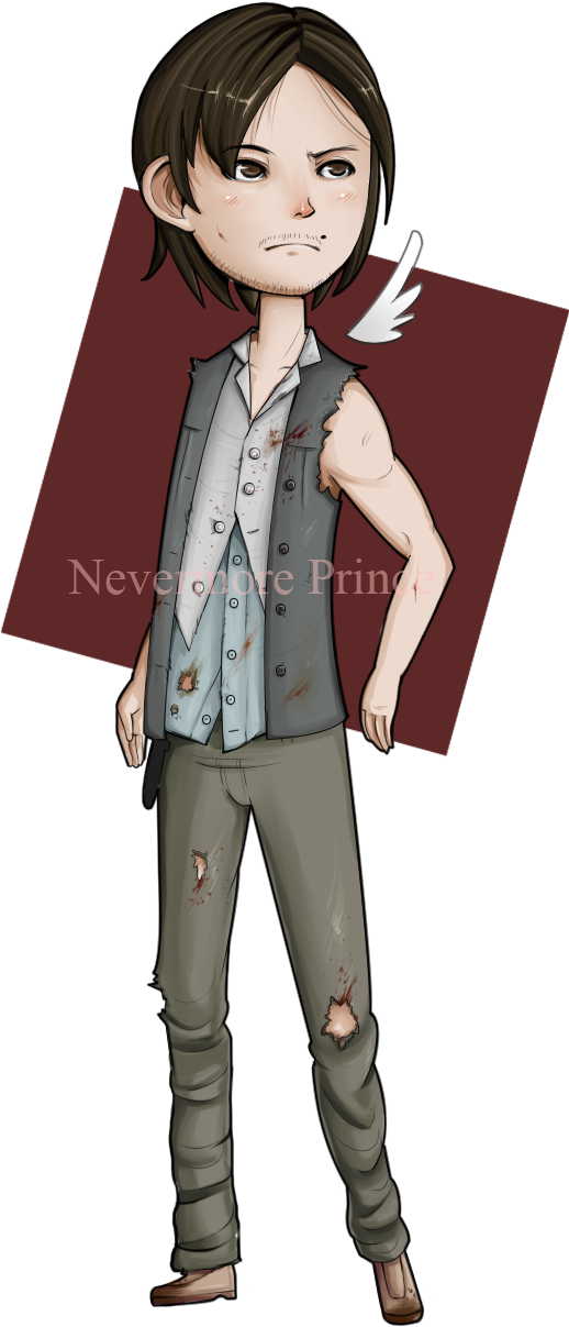 The Walking Dead - Cartoon (556x1332), Png Download