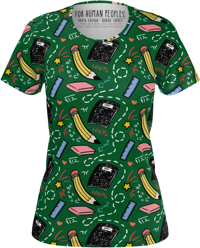 School Supplies Womens Shirt - School Supplies Fabric - School Supplies Custom Fabric (1024x1024), Png Download
