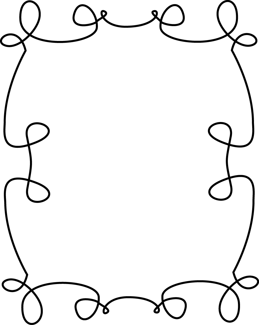 Very Curly Frame Free Clip Art Frames - Sight Word (873x1095), Png Download