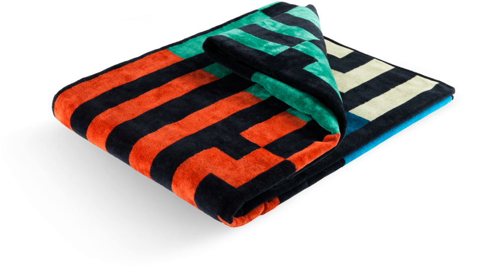 Multicolor Waves Folded - Zuzunaga - Multicolour Waves Beach Towel, 100 × 180cm (1024x695), Png Download