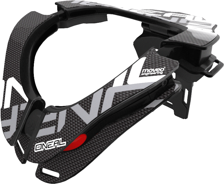 Tron Neckbrace Black/white (800x720), Png Download