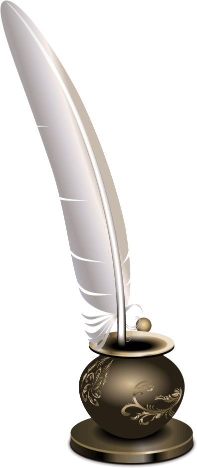 Pen Clipart Inkwell - Png De Pluma Y Tintero (1000x1000), Png Download