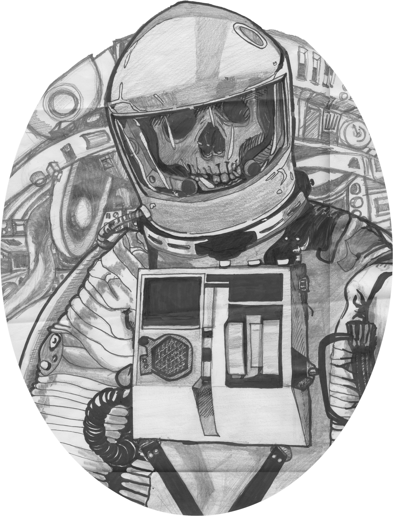 Dead Astronaut Skate Deck - Sweatshirt (1579x2048), Png Download