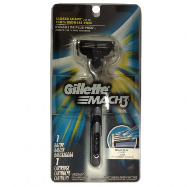 Gillette Mach 3 Razor - Gillette Mach3 Hd Razor & Cartridge 1 Ea (600x600), Png Download