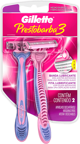 Aparelho De Barbear Gillette Prestobarba 3 Rosa C/ - Gillette (600x600), Png Download