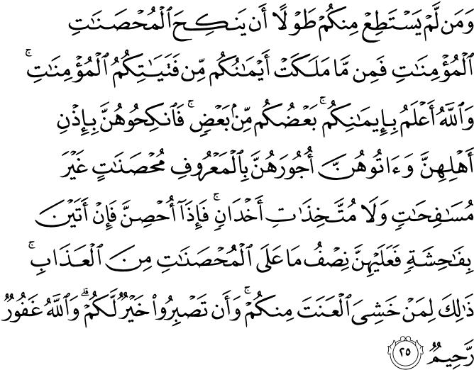 And Whoever Of You Cannot Afford To Marry Free Believing - Ayat (675x521), Png Download