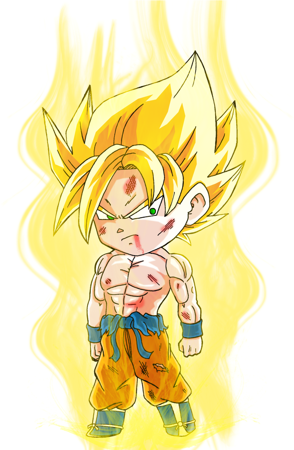 Pra Quem Está Procurando Chibi Do Dragon Ball Em Png - Chibi Goku Super Saiyan (1024x1448), Png Download
