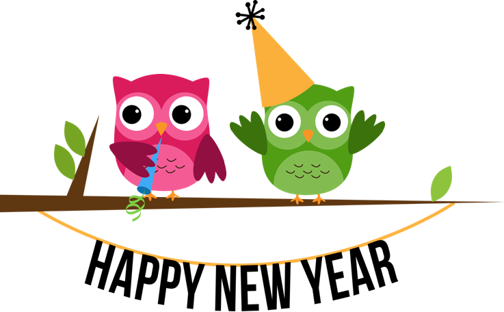 I Want To Wish You All A Very, Very Happy New Year - Happy New Year Owl Clip Art (737x456), Png Download