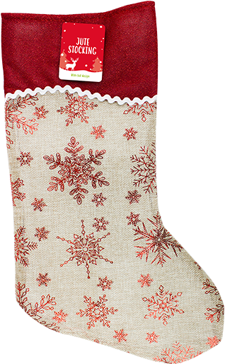 Christmas Jute Foil Printed Stocking - Christmas Day (800x620), Png Download
