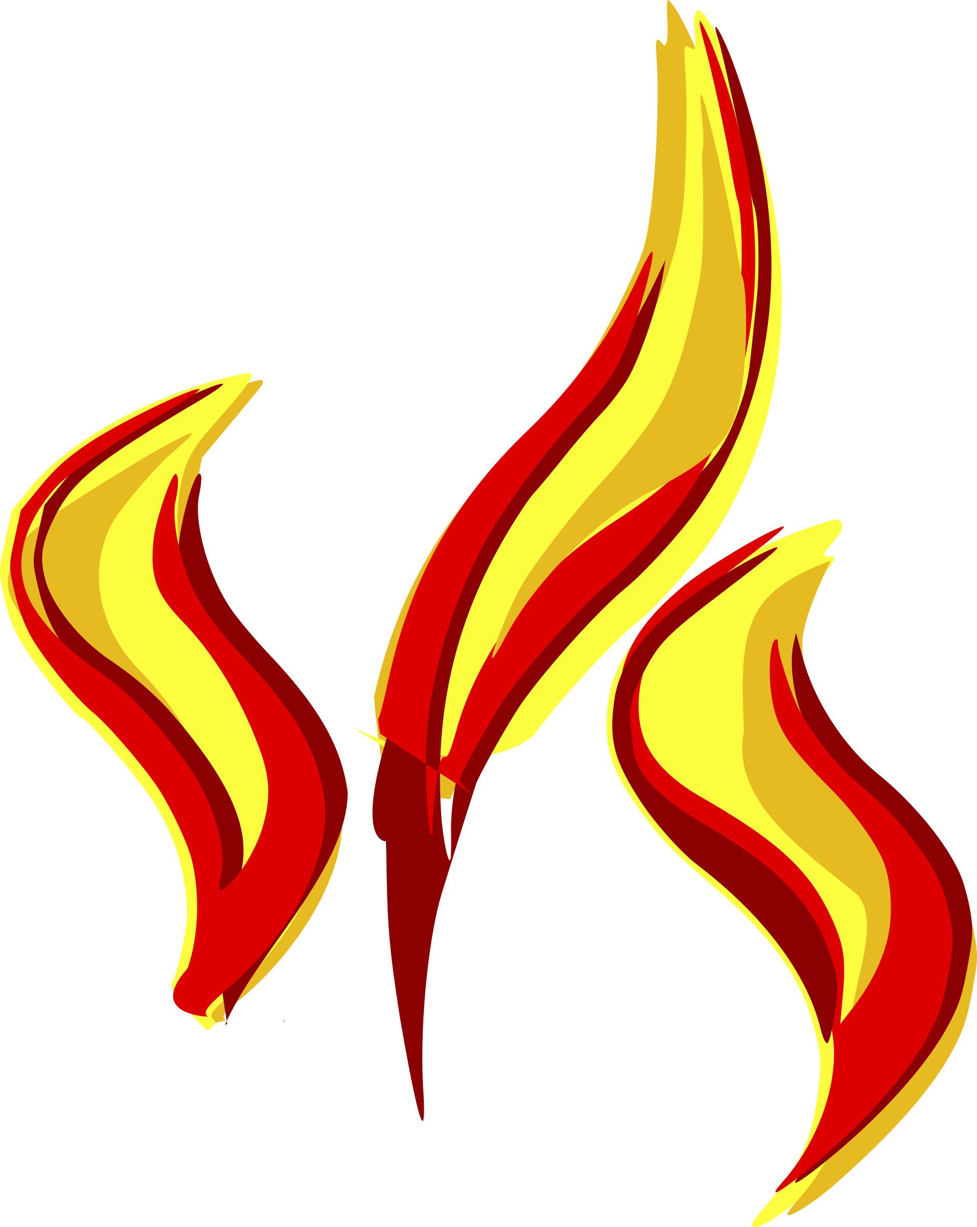 Flame Clipart Smoke - Clip Art Flames Smoke (1911x2400), Png Download