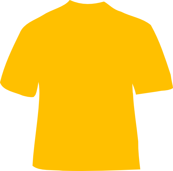 Clipart Shirt Orange Shirt - Yellow Gold Shirt Template (600x594), Png Download