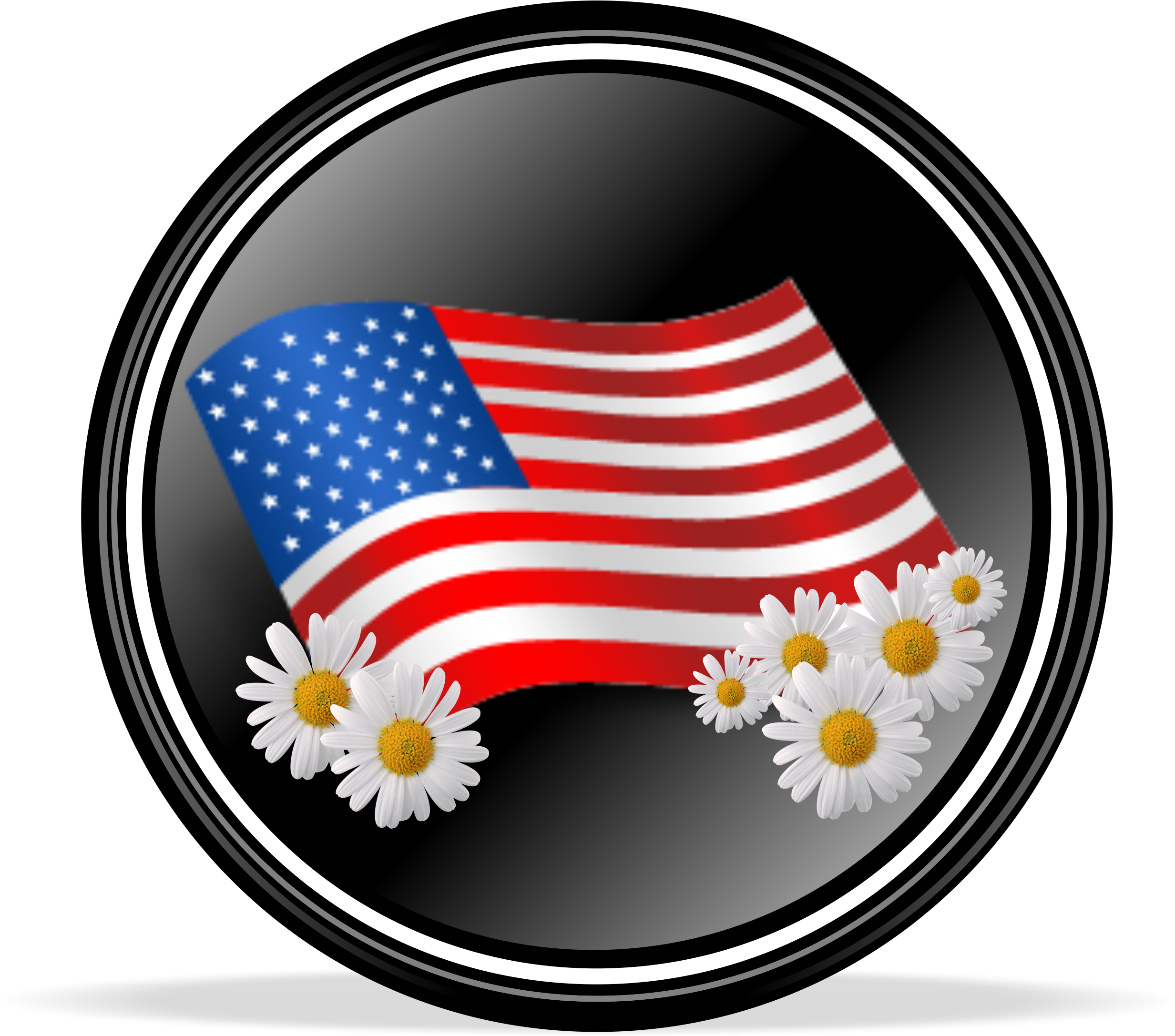 Download Graphic Royalty Free Stock Free Memorial Cliparts - Usa Flag Icon (2533x2175), Png Download