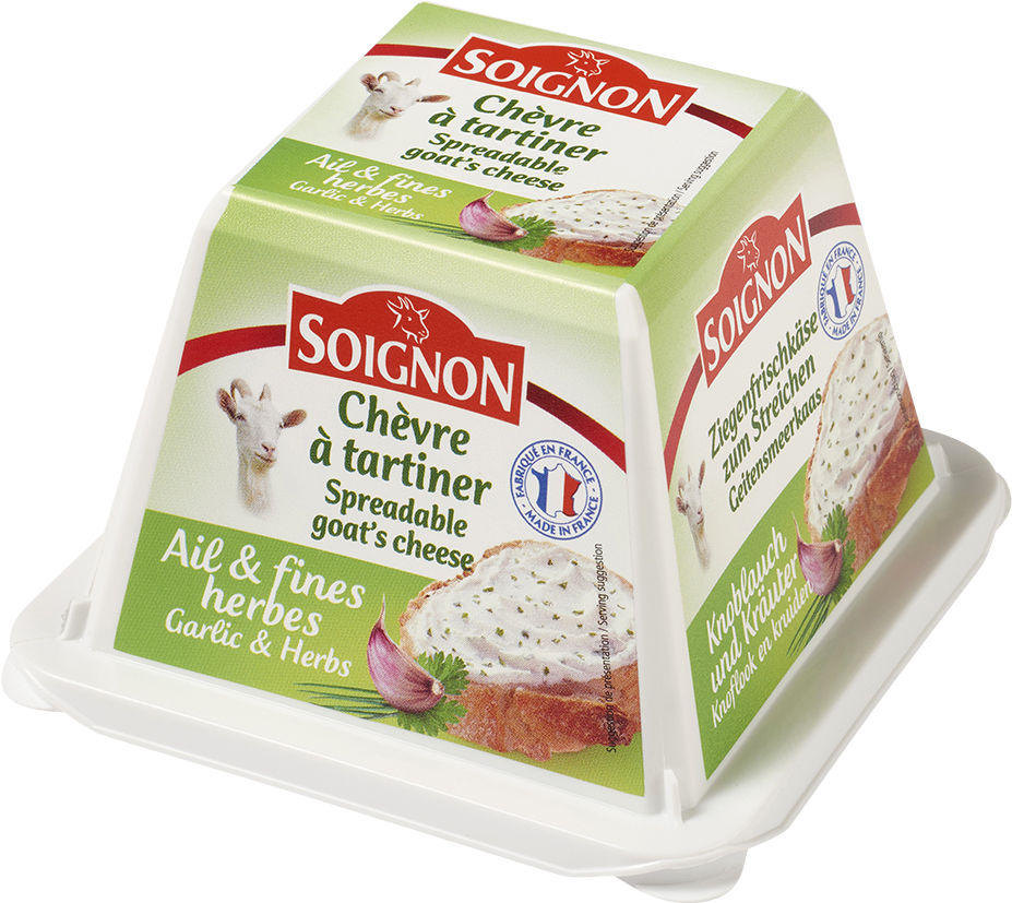 Pyramide Chevre Garlic & Herbs / Merci Chef - Soignon (1065x1149), Png Download