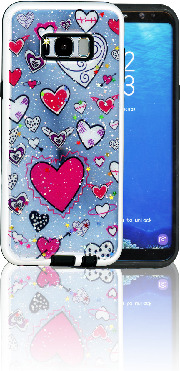 Samsung Galaxy S8 Plus Mm 3d Heart - Mobile Phone Case (611x1280), Png Download