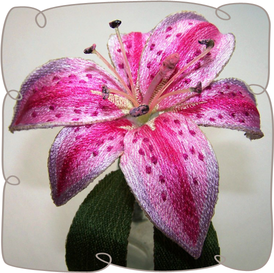 Stargazer Lily - Embroidery (580x580), Png Download