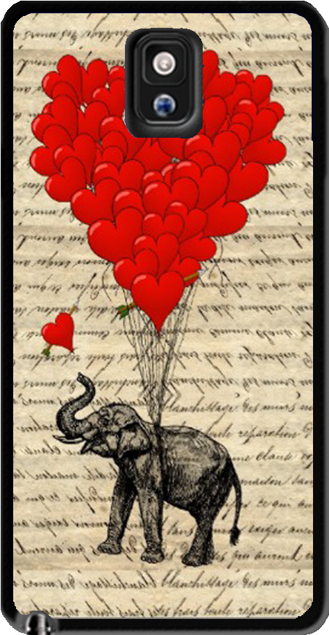 Elephant And Heart Samsung Galaxy S3 S4 S5 Note 3 Case - Elephant And Heart Samsung Galaxy J7 Case (956x1000), Png Download