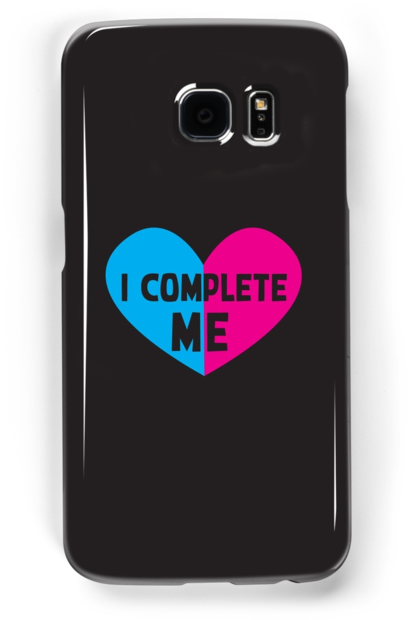I Complete Me With Half Heart Pink And Blue By Jazzydevil - Smartphone (500x700), Png Download