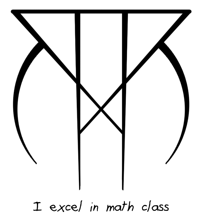 “i Excel In Math Class” Sigil Requested By Anonymous - Mikado Pl (750x750), Png Download