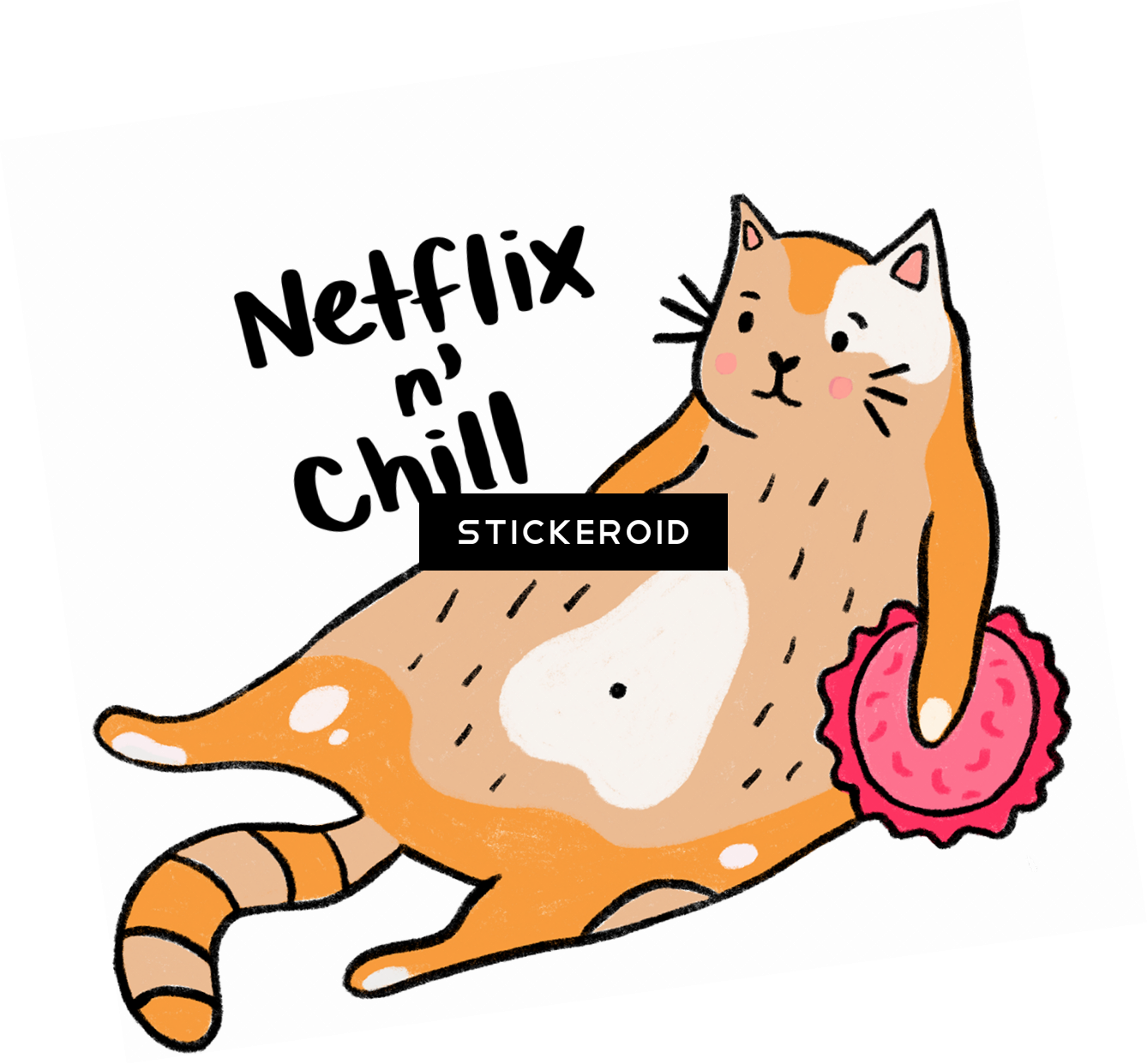Netflix N Chill - Cat Grabs Treat (1338x1242), Png Download