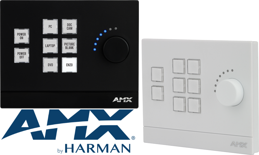 Massio® 8 Button Controlpad With Volume Knob - Amx Massio Mcp-108 - Button Panel (882x527), Png Download