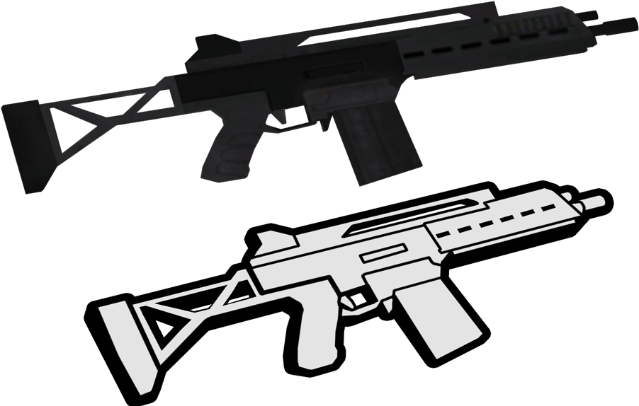 7hkx2hx - Gta Sa Guns Low Poly (1000x575), Png Download
