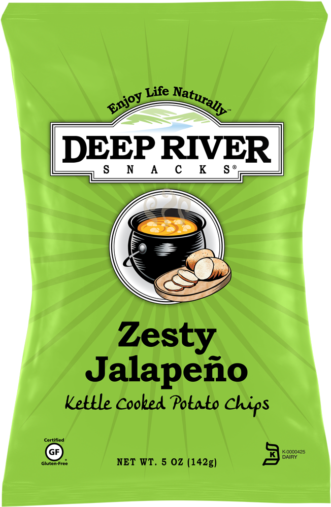 Deep River Zesty Jalapeno Potato Chips In A 5 Oz Single - Deep River Chips Rosemary (1050x1050), Png Download