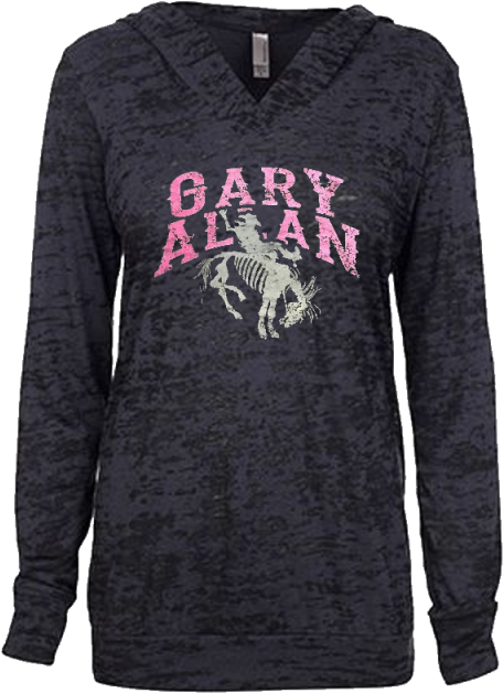 Gary Allan Ladies Black Burnout Hoodie - Gary Allan (640x640), Png Download
