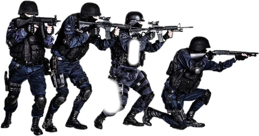 Swat Team Silhouette (869x456), Png Download