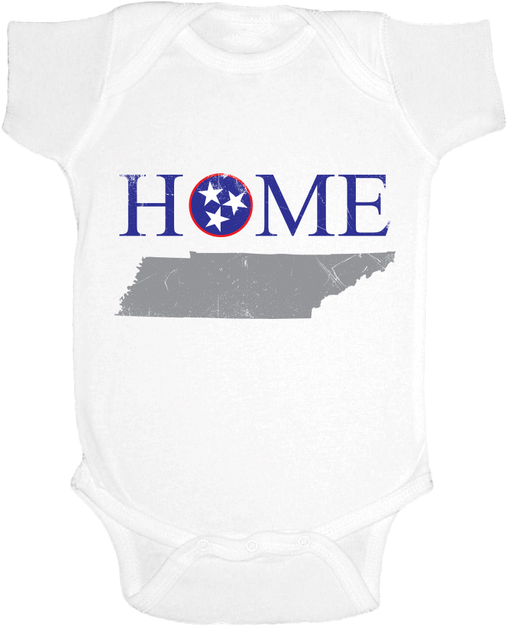 Tennessee Home Blue Infant White Onesie (1000x1000), Png Download