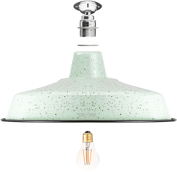 Fixed Large Mint Green Speckle Enamel Shade - Lampshade (600x600), Png Download