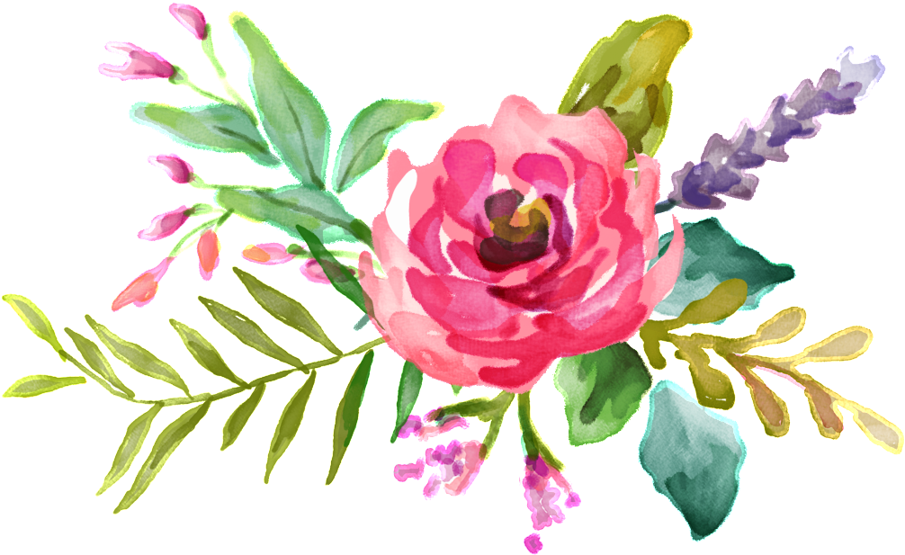 Pink Watercolor Flower Bouquet Design Background Vector - Floral Flower Png (1024x732), Png Download