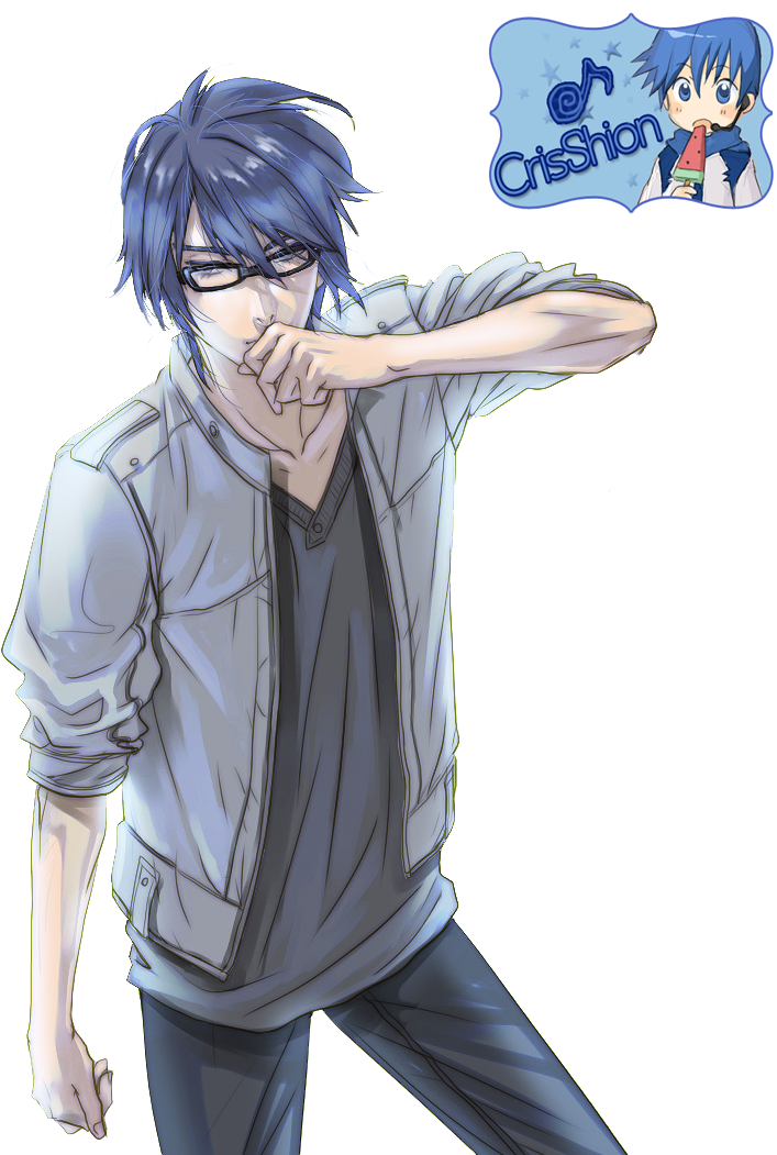 Original Character~ - Kaito Con Lentes (846x1050), Png Download