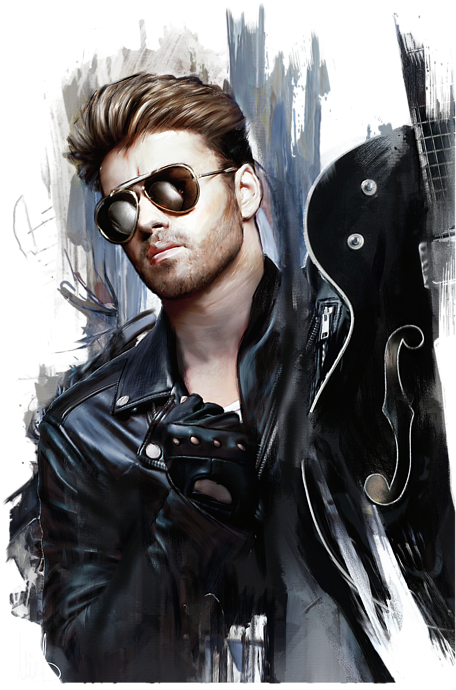 Click And Drag To Re-position The Image, If Desired - George Michael Art (466x700), Png Download