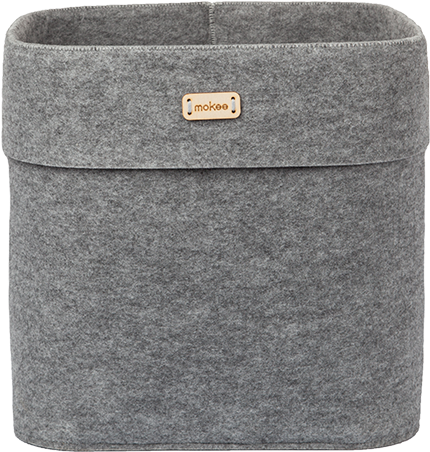 Baby Storage Box Made Of Grey Felt (724x610), Png Download