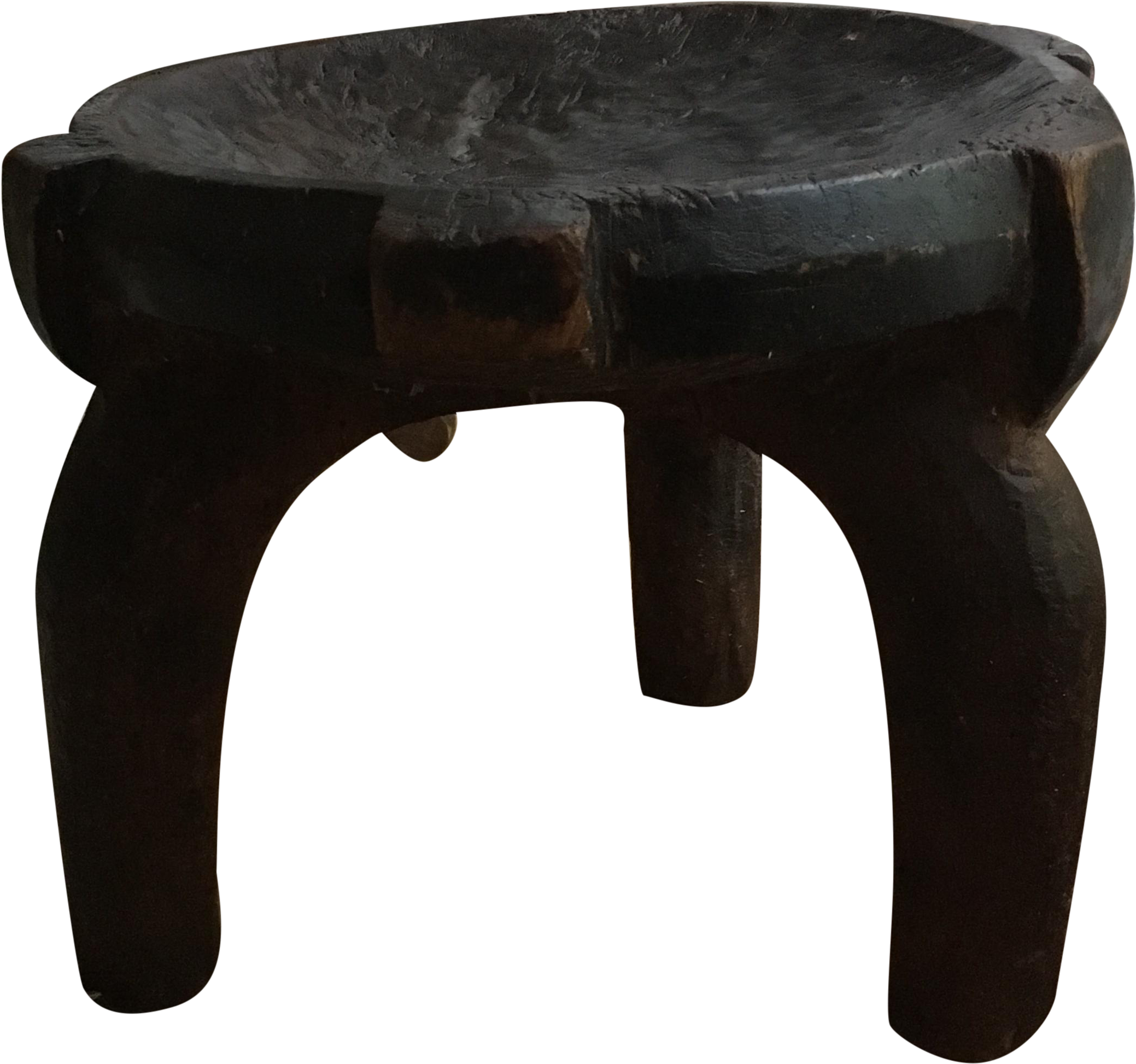 Carved African Hehe Three Legged Stool, Tanzania - End Table (2306x2159), Png Download