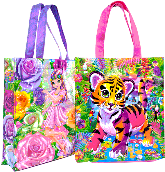 Lisa Frank® Tote - Lisa Frank Panda, Dolphin, Tiger Cub Theme Spiral Notebook (654x654), Png Download