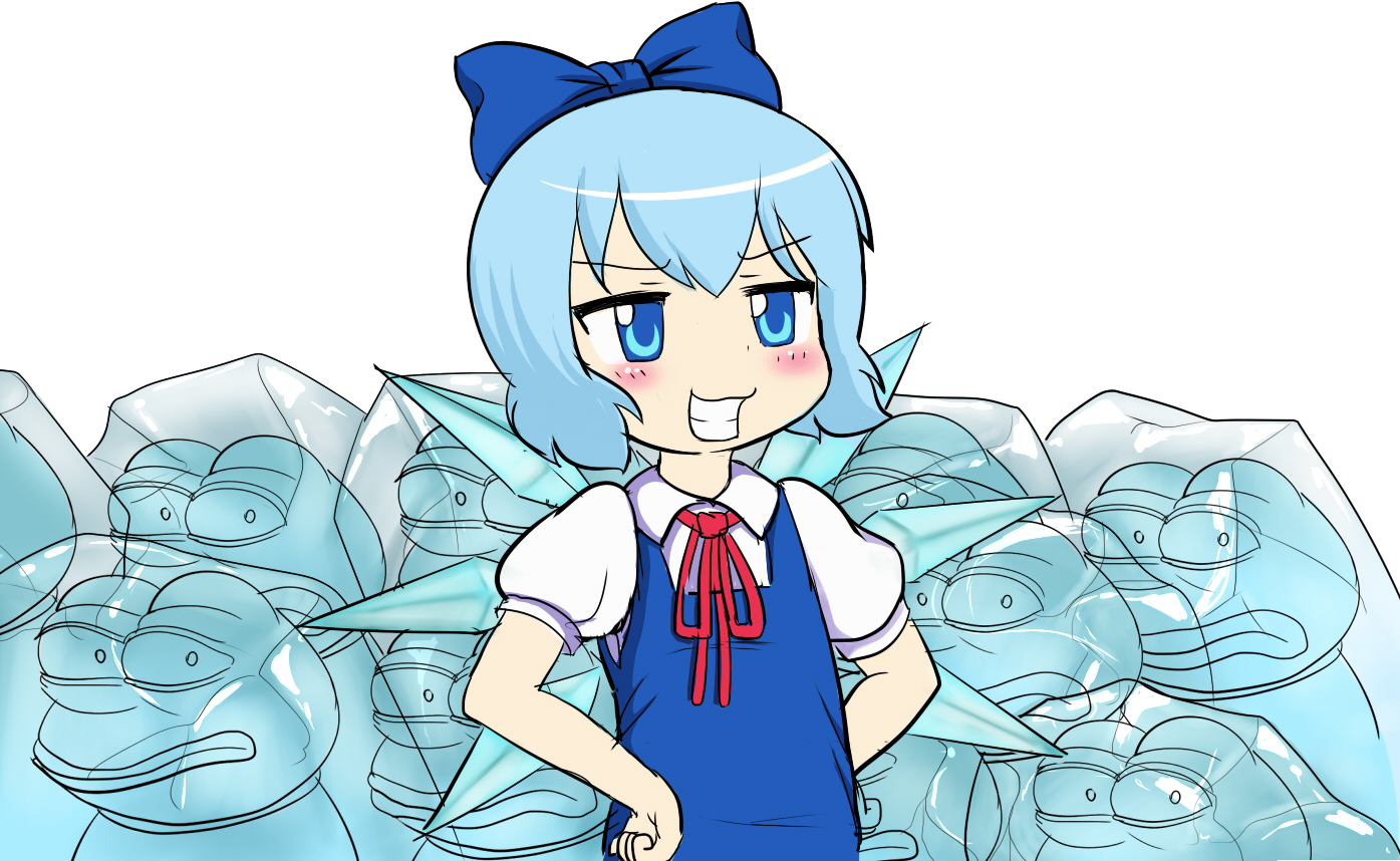 1mib, 1395x858, But It Is Cirno Who Will Be Playing - Cirno Pepe The Frog (1395x858), Png Download