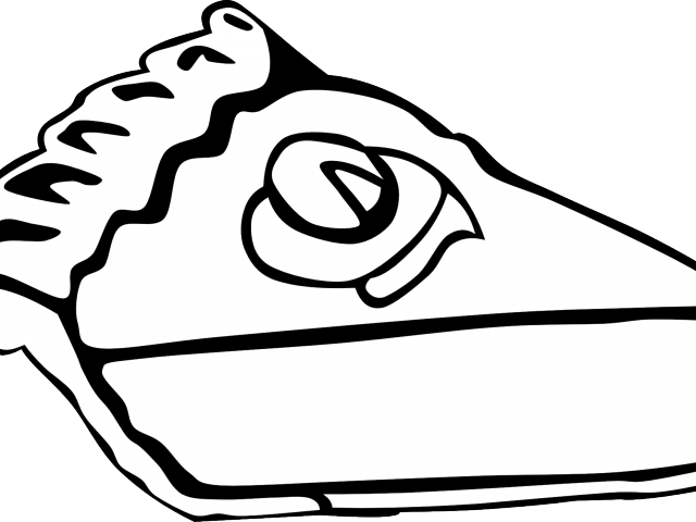 Veggie Burger Clipart Black And White - Slice Of Pie Drawing (640x480), Png Download