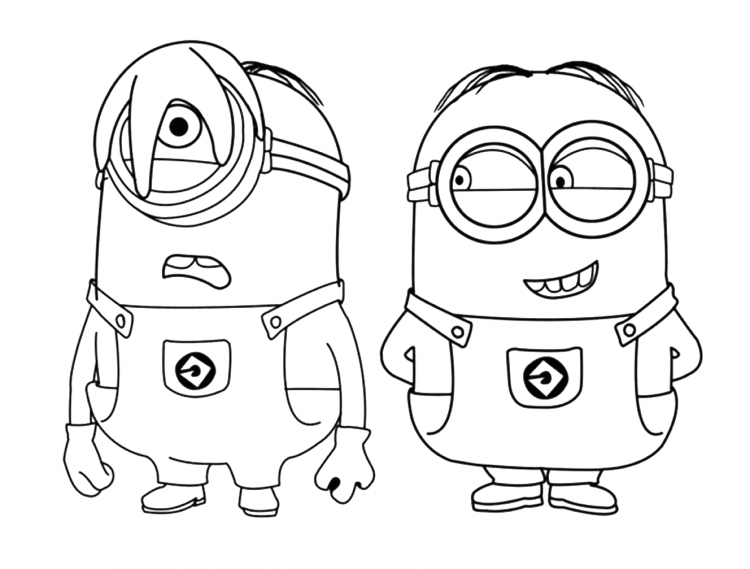 Minions Clipart Black And White - Minions For Coloring Banana (750x569), Png Download