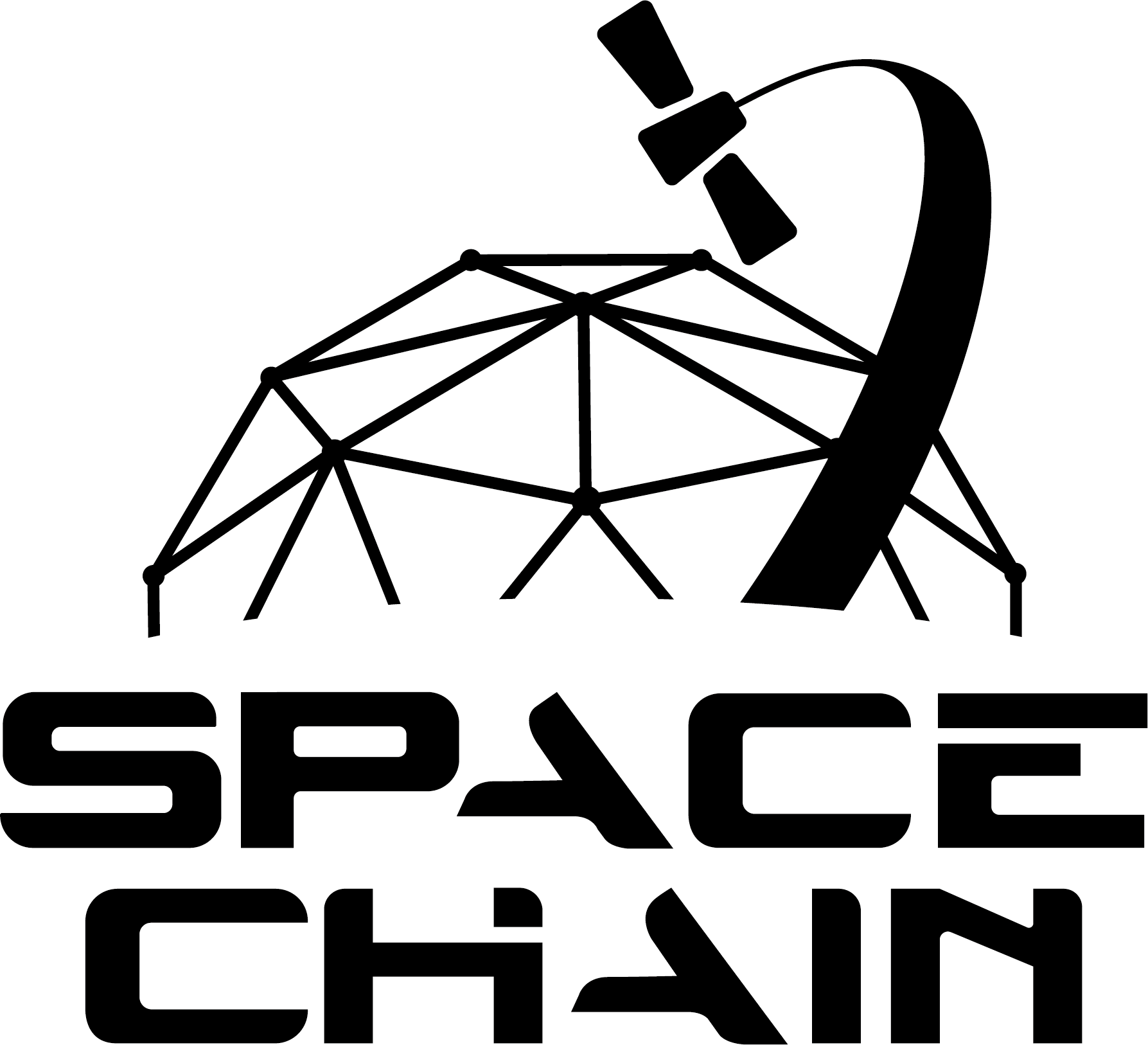 Black And White Collection Of Free Courtesied - Spacechain Logo (1787x1626), Png Download