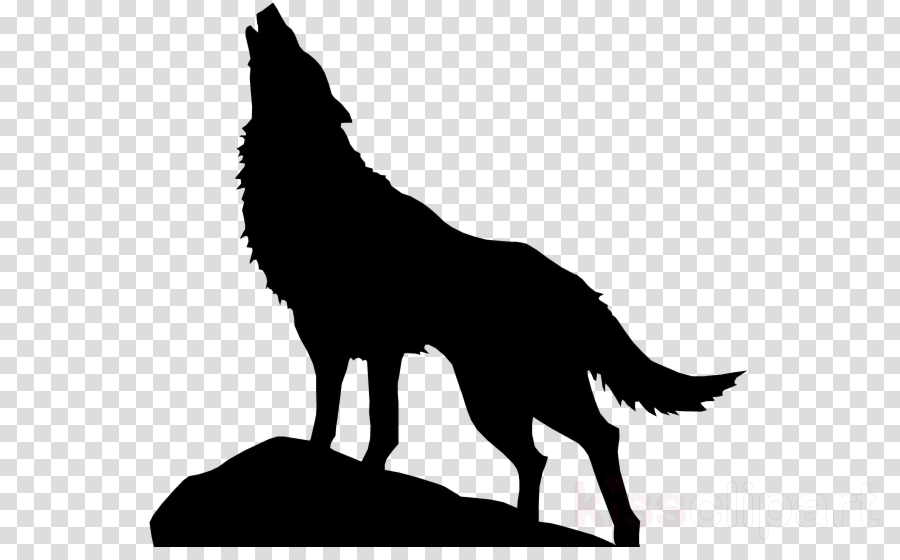 Wolf Stencil Clipart Wolf Stencil Silhouette - Wolf Howling Silhouette Png (900x560), Png Download