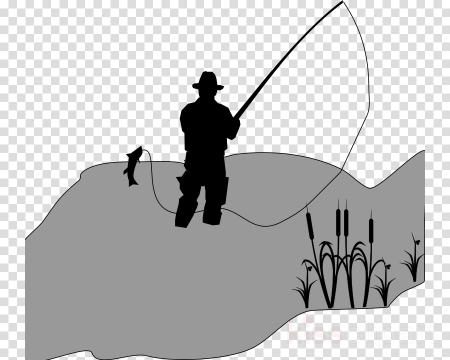 Silhouette Clipart Silhouette Fisherman Clip Art - Vector Graphics (900x720), Png Download