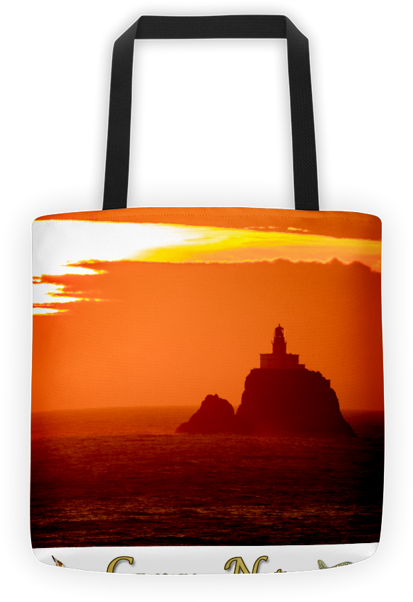 Tote Showing Photos Of The Tillamook Rock Lighthouse - Tillamook Rock Light (1000x1000), Png Download